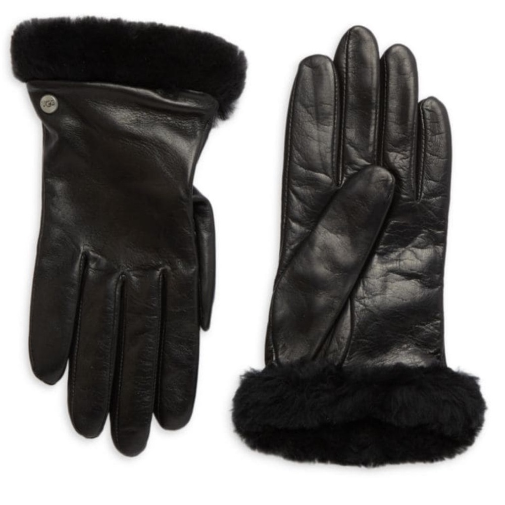 UGG genuine shearling trim leather gloves SOLD OUT medium